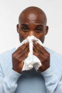 man with sinusitis