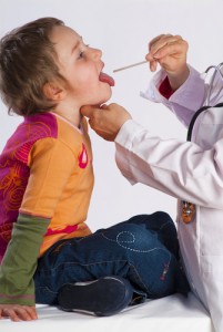 child with strep throat